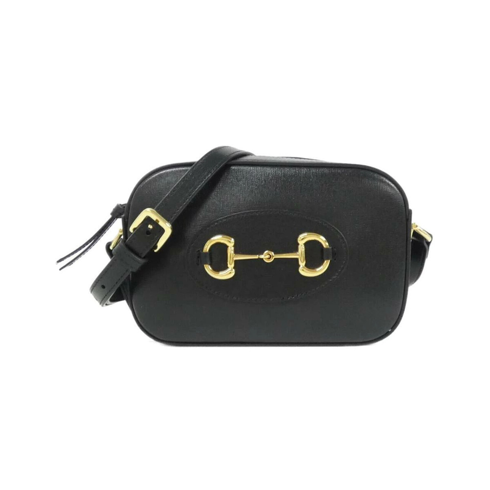 Gucci Horsebit 1955 leather camera Leather Shoulder bag Black